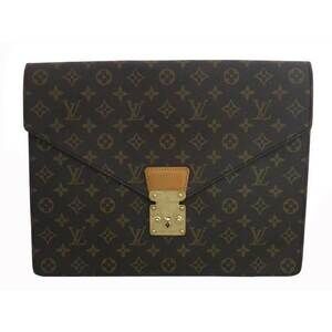 Louis Vuitton Monogram Canvas Porte Document Senator Clutch Bag Brown